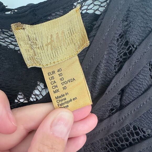 H&M Gold Label Luxe Bare Back Mini Lace Dress - Picture 5 of 7